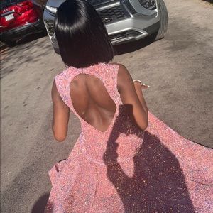 Hand made prom dress .